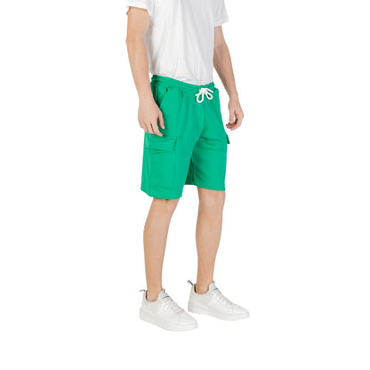 Bicolor Cotton Bermuda Shorts