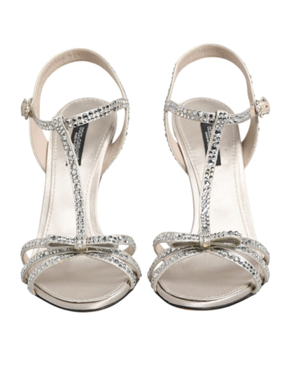 Silver Strass Ankle Strap Heels Sandals Shoes