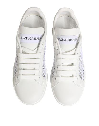 White Mesh Inserts Low Top Sneakers Shoes