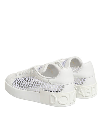 White Mesh Inserts Low Top Sneakers Shoes