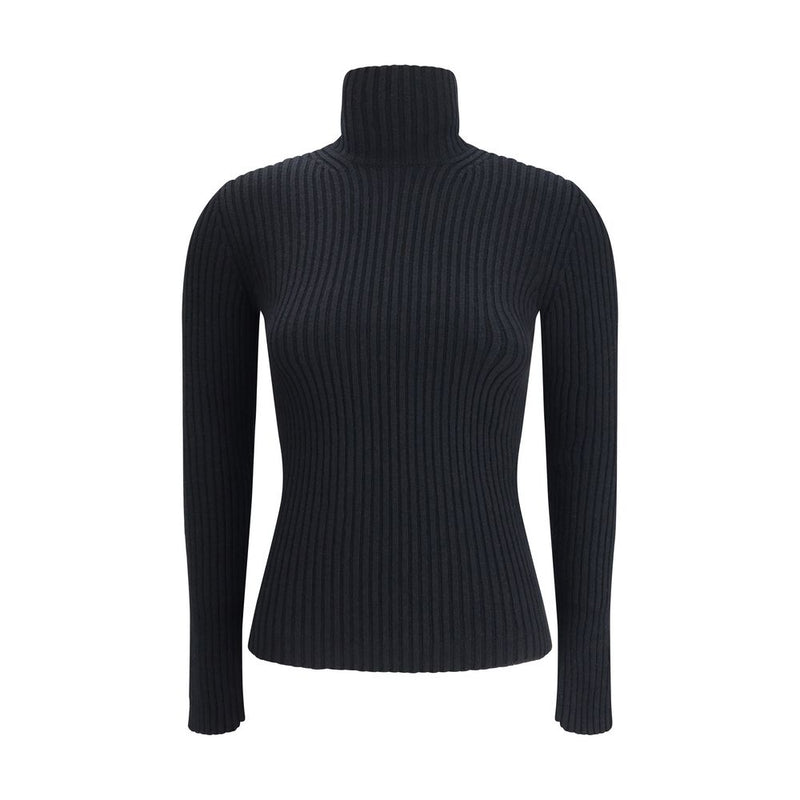 Black Wool Long Sleeve T-Shirt