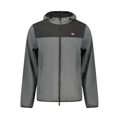 Gray Polyester Men's Jacket