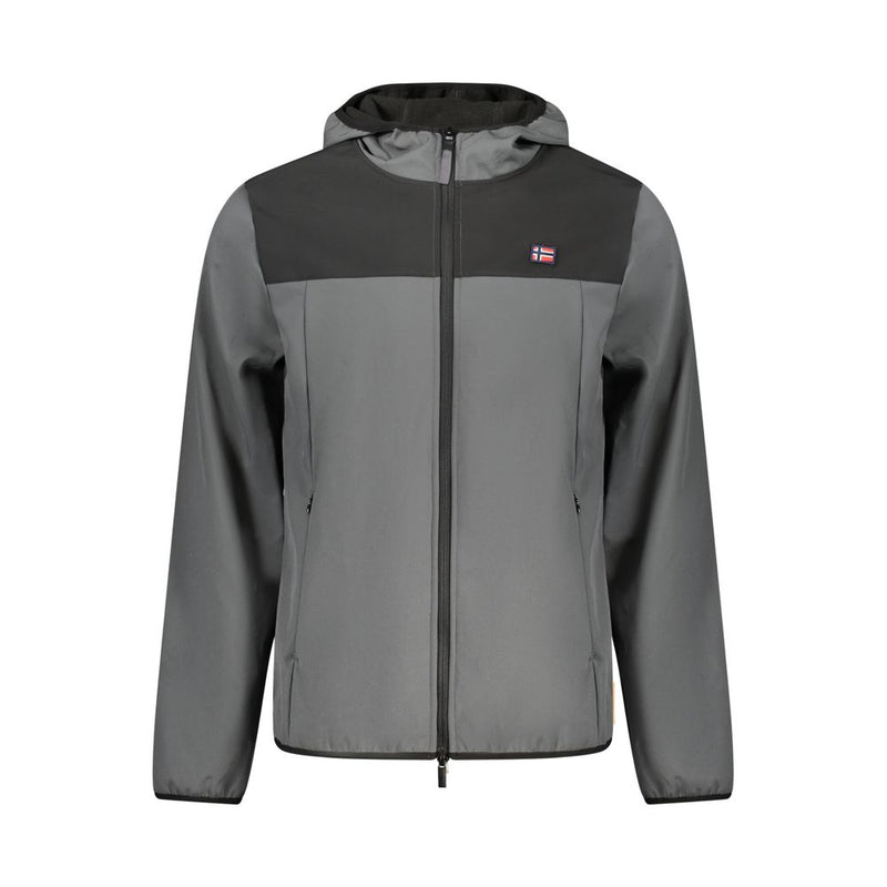 Gray Polyester Men's Jacket