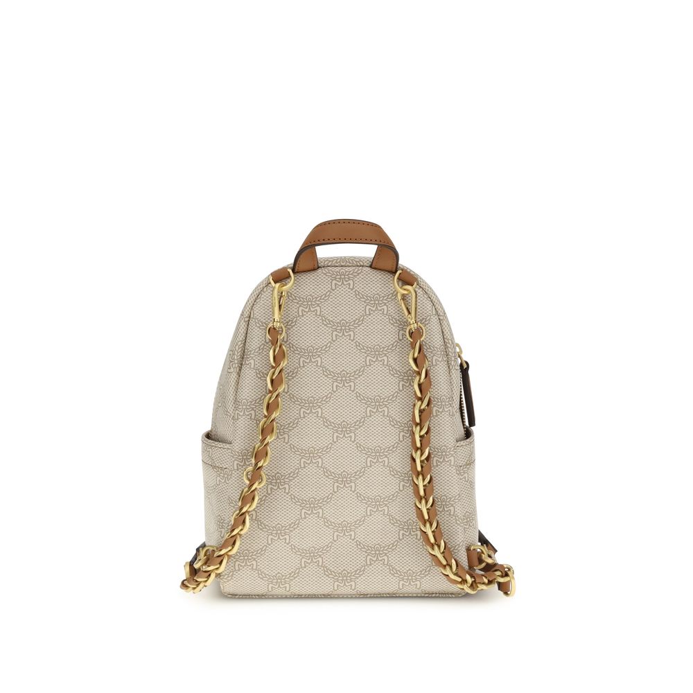 Beige Polyethylene Backpack