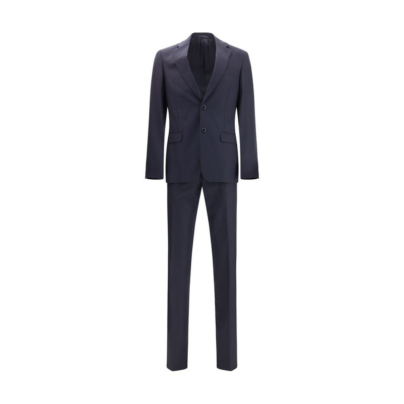 Blue Fleece Wool Two-Piece Suit