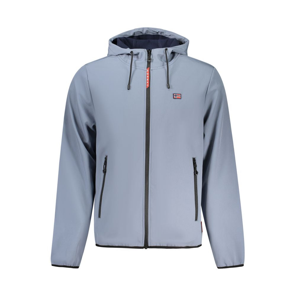 Gray Polyester Men Jacket