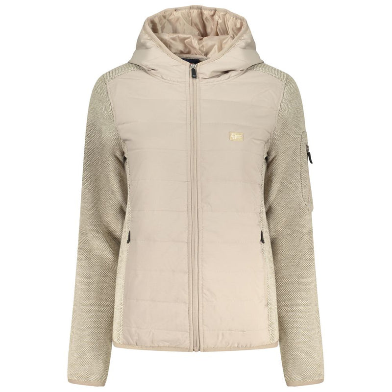 Beige Polyester Women Jacket