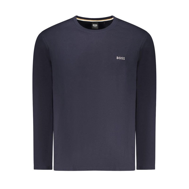 Blue Cotton Men Sweater