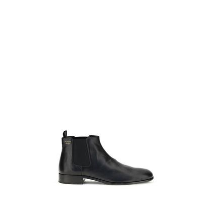Black Calf Leather Bos Taurus Ankle Boots