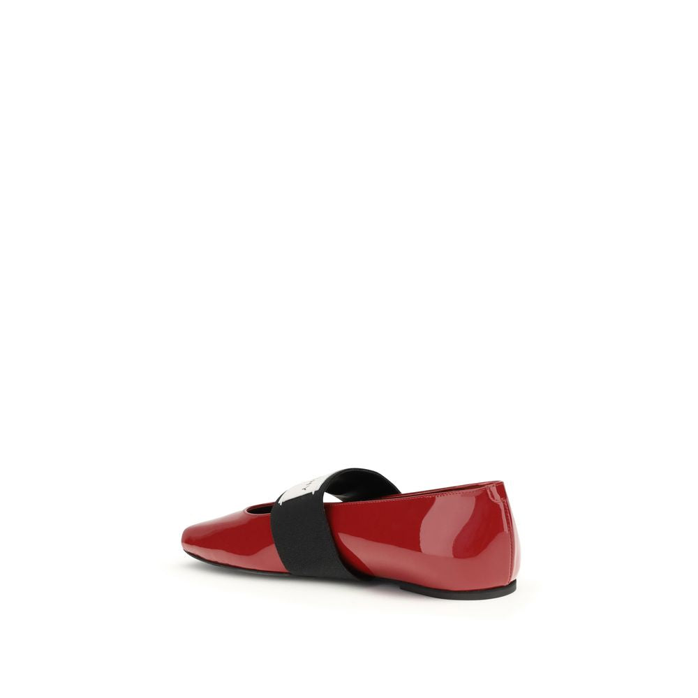 Red Leather Ballet Flats
