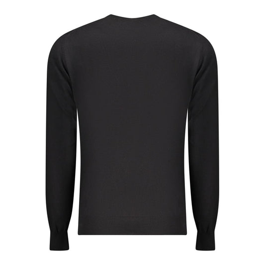 Black Cotton Men Sweater