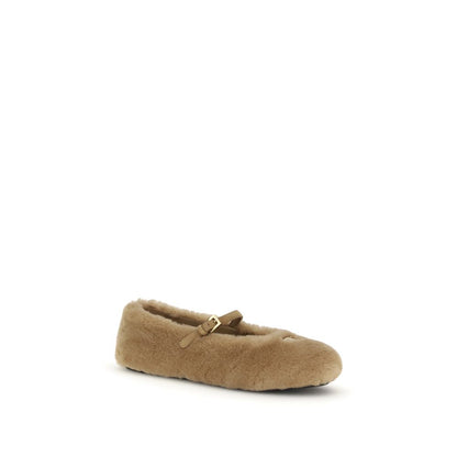 Beige Lamb Ovis Aries Aries Ballet Flats