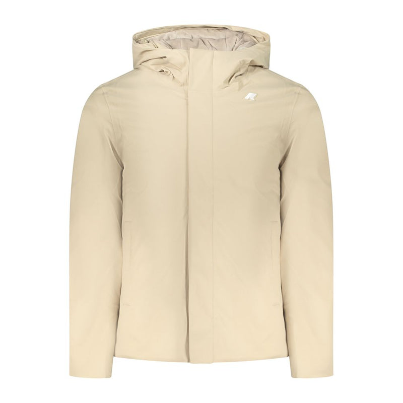 Beige Polyester Men Jacket