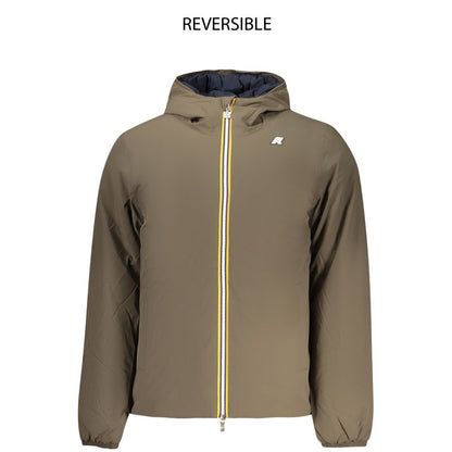 Green Nylon Men Reversible Jacket