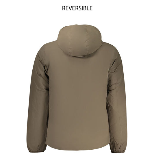 Green Nylon Men Reversible Jacket