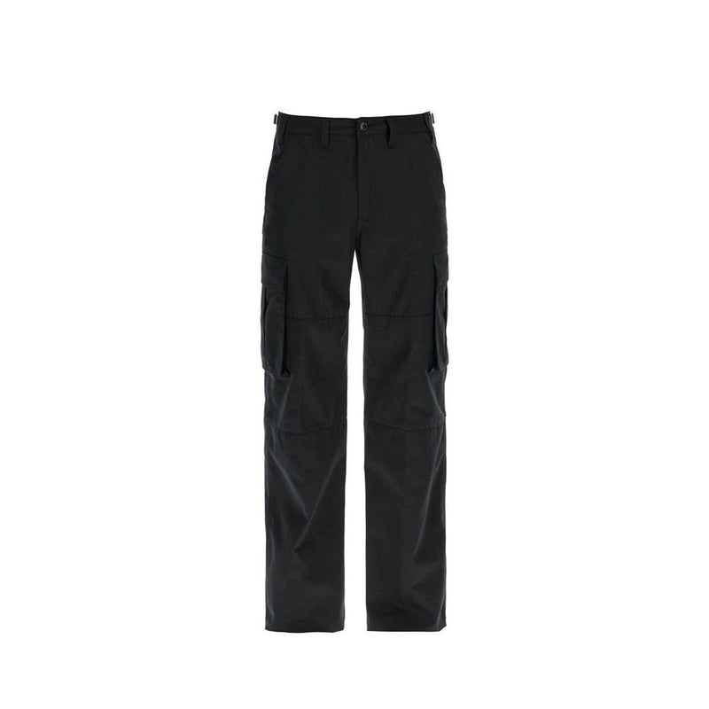 Black Cotton Cargo Pants
