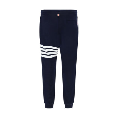Blue Cotton Casual Pants