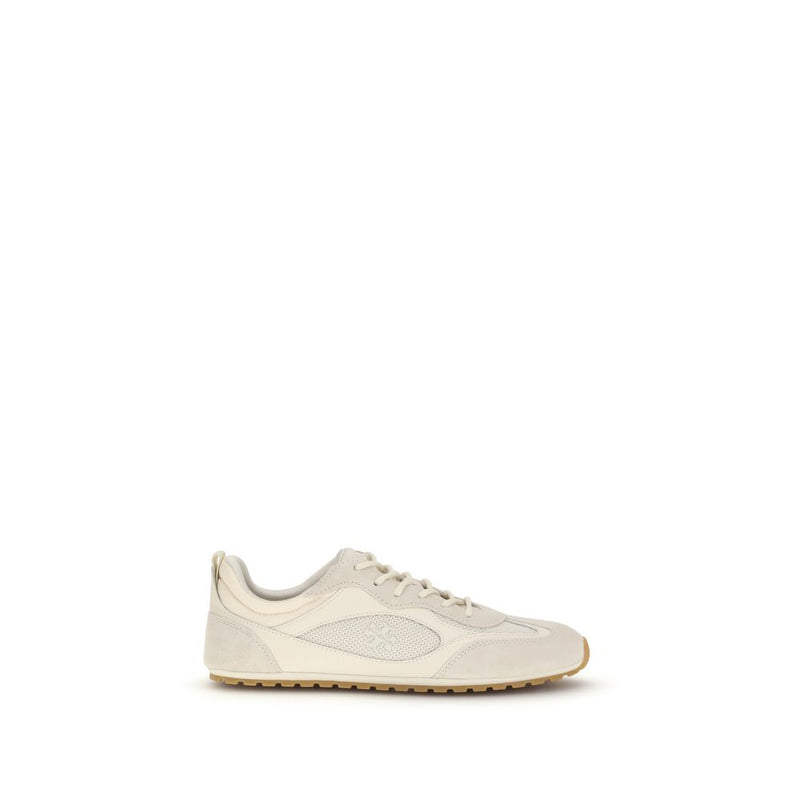 Beige Calf Leather Bos Taurus Low Top Sneakers