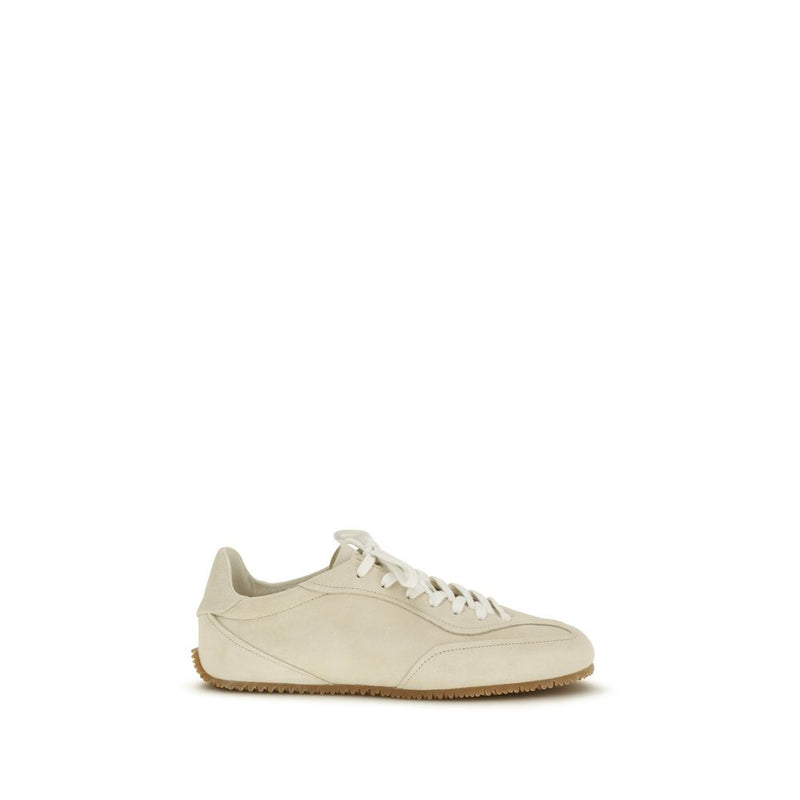 Beige Calf Leather Bos Taurus Low Top Sneakers