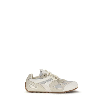 Beige Calf Leather Bos Taurus Low Top Sneakers