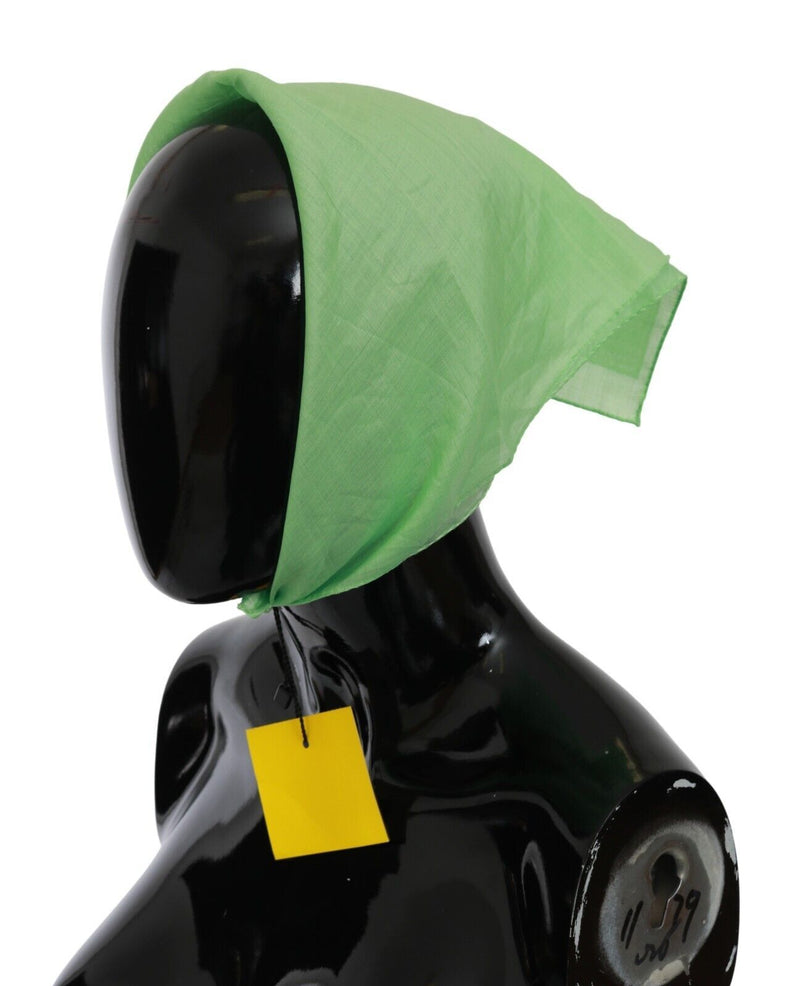 Apple Green Linen Square Foulard Head Wrap Scarf-Versace-LabelTerrace.com
