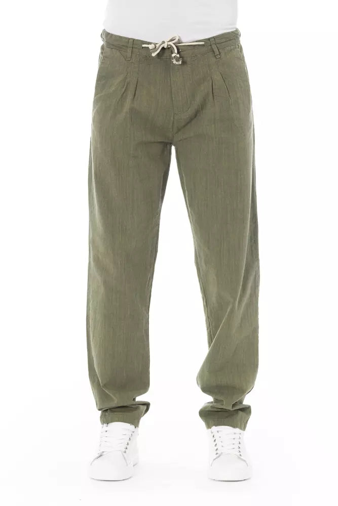 Army Cotton Men Chino Trousers-Baldinini Trend-LabelTerrace.com