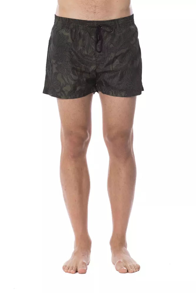 Army Polyester Men Swim Trunk-Roberto Cavalli Sport-LabelTerrace.com