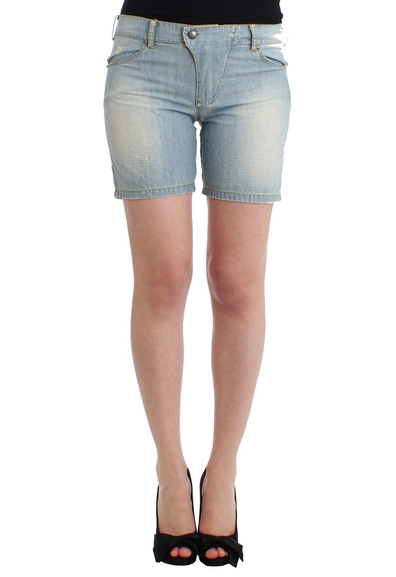 Beachwear Blue Denim City Casual Dress Shorts-Ermanno Scervino-LabelTerrace.com