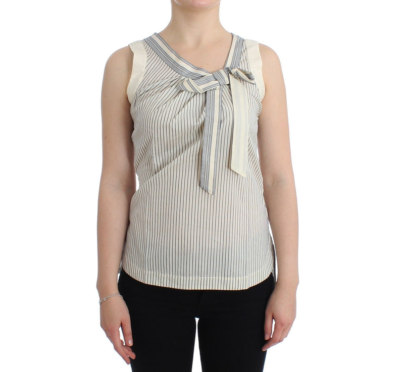 Beachwear Striped Top Blouse Shirt Bow Tank-Ermanno Scervino-LabelTerrace.com