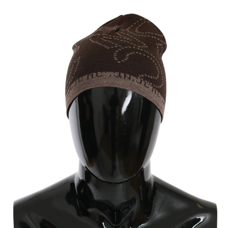 Beanie Brown Wool Blend Branded Hat-Costume National-LabelTerrace.com