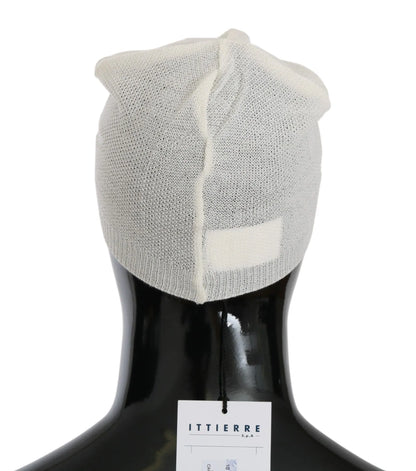 Beanie White Wool Blend Branded Hat-Costume National-LabelTerrace.com