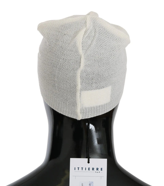 Beanie White Wool Blend Branded Hat-Costume National-LabelTerrace.com