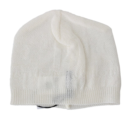 Beanie White Wool Blend Branded Hat-Costume National-LabelTerrace.com