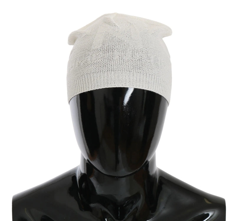 Beanie White Wool Blend Branded Hat-Costume National-LabelTerrace.com