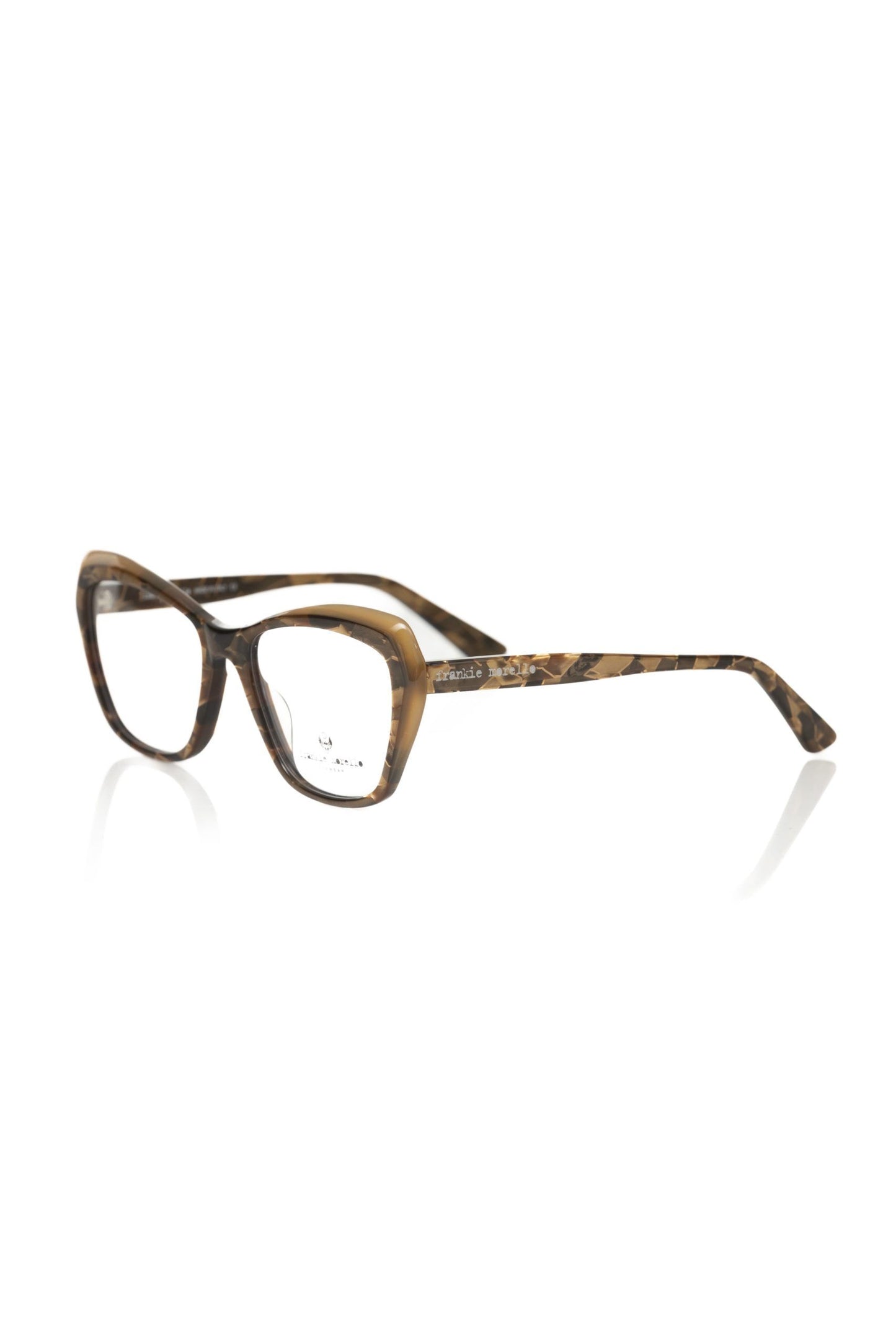 Beige Acetate Women Eyeglass Frame-Frankie Morello-LabelTerrace.com