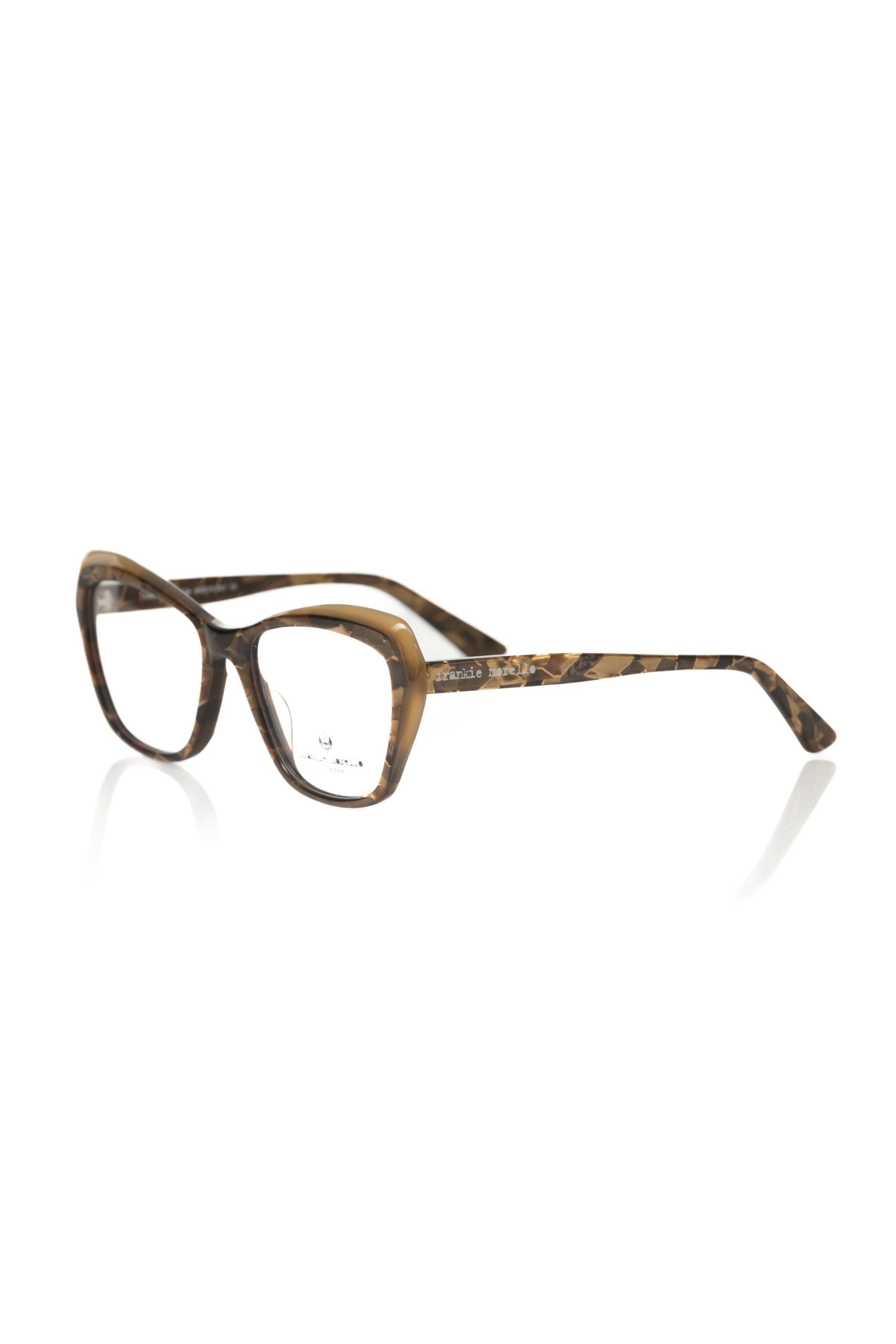 Beige Acetate Women Eyeglass Frame-Frankie Morello-LabelTerrace.com