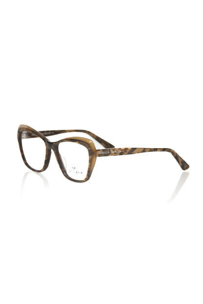 Beige Acetate Women Eyeglass Frame-Frankie Morello-LabelTerrace.com