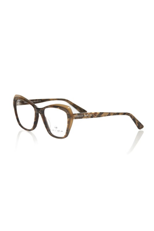 Beige Acetate Women Eyeglass Frame-Frankie Morello-LabelTerrace.com