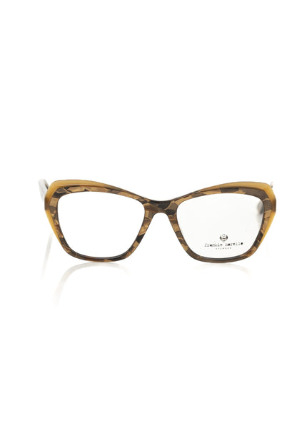Beige Acetate Women Eyeglass Frame-Frankie Morello-LabelTerrace.com