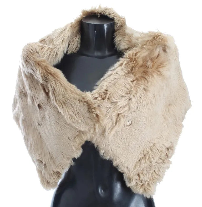 Beige Alpaca Collar Scarf-Dolce & Gabbana-LabelTerrace.com