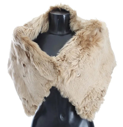 Beige Alpaca Collar Scarf-Dolce & Gabbana-LabelTerrace.com