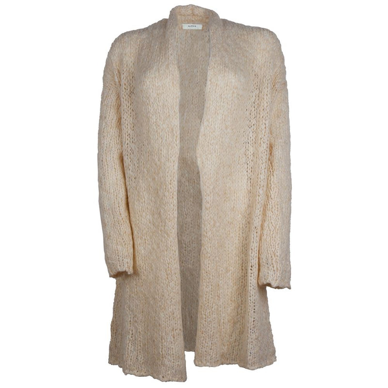 Beige Alpaca Wool Women Dress-Alpha Studio-LabelTerrace.com