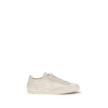 Beige Calf Leather Bos Taurus Athletic Sneakers
