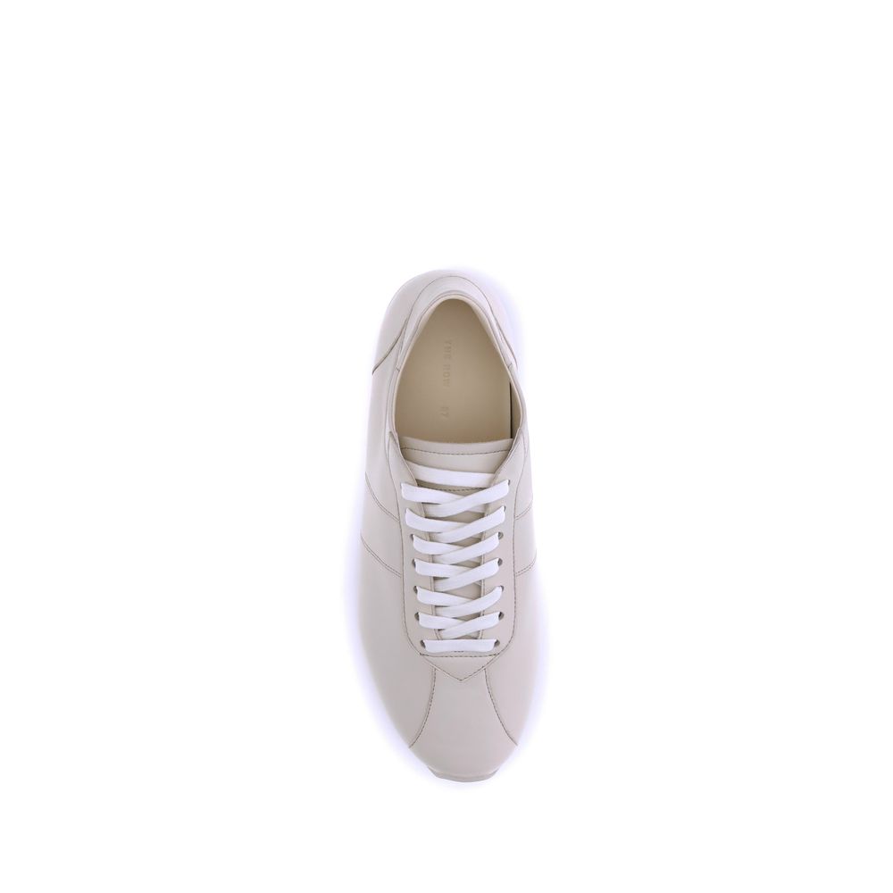 Beige Calf Leather Bos Taurus Low Top Sneakers