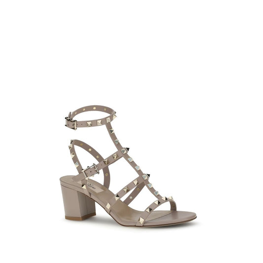 Beige Calf Leather Bos Taurus Platform Sandals