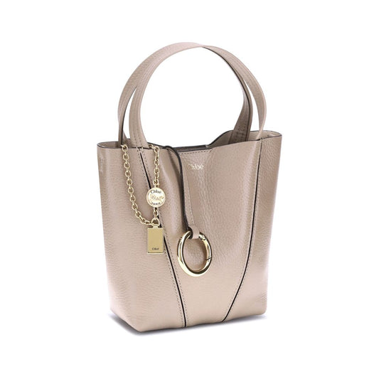 Beige Calf Leather Bos Taurus Shoulder Bag