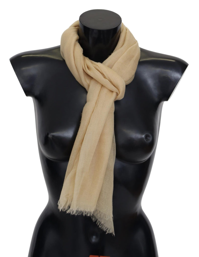 Beige Cashmere Unisex Neck Scarf-Missoni-LabelTerrace.com