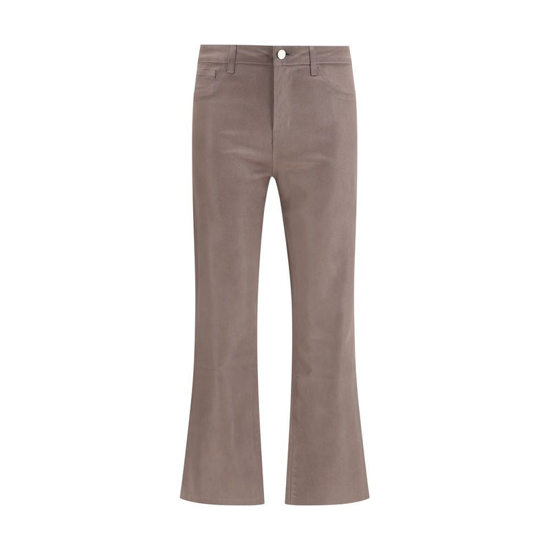 Beige Cotton Casual Pants