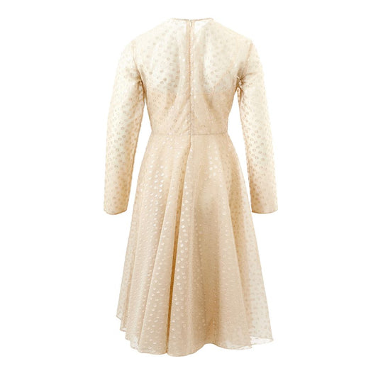Beige Cotton Cocktail Dress