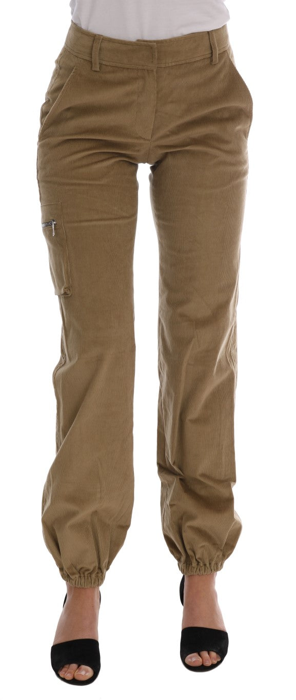 Beige Cotton Corduroys Pants-Ermanno Scervino-LabelTerrace.com